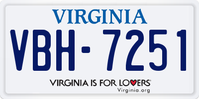 VA license plate VBH7251