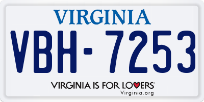 VA license plate VBH7253