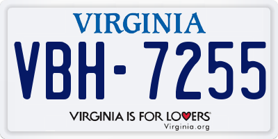 VA license plate VBH7255