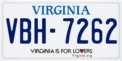 VA license plate VBH7262