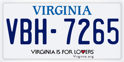 VA license plate VBH7265