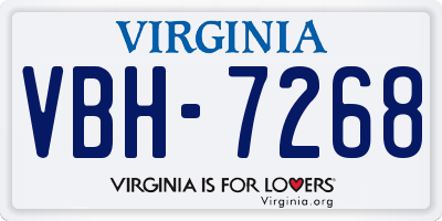 VA license plate VBH7268