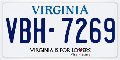 VA license plate VBH7269