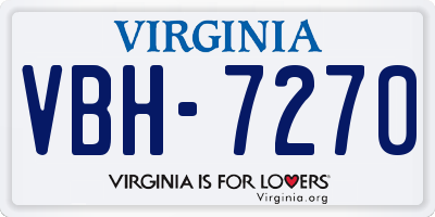 VA license plate VBH7270