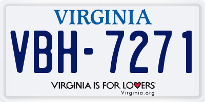 VA license plate VBH7271