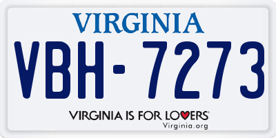 VA license plate VBH7273