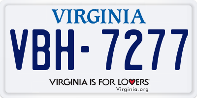VA license plate VBH7277
