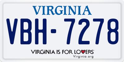 VA license plate VBH7278