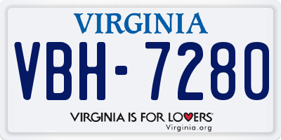 VA license plate VBH7280