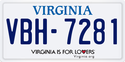 VA license plate VBH7281