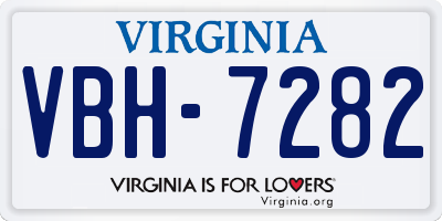 VA license plate VBH7282