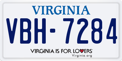 VA license plate VBH7284