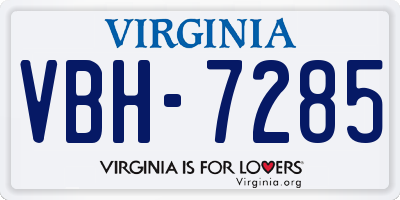 VA license plate VBH7285
