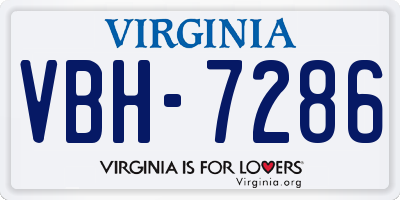 VA license plate VBH7286