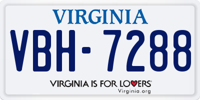 VA license plate VBH7288