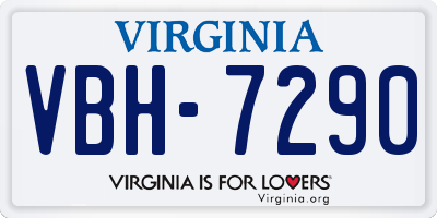 VA license plate VBH7290