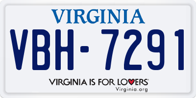 VA license plate VBH7291