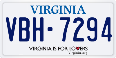 VA license plate VBH7294