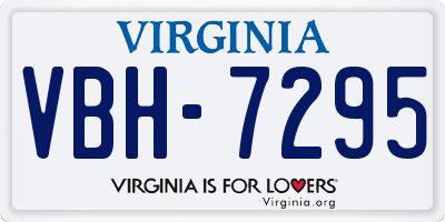 VA license plate VBH7295