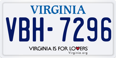 VA license plate VBH7296