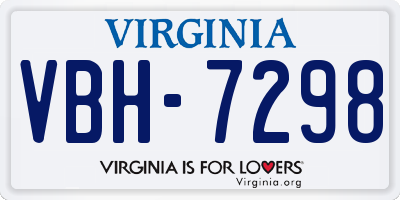 VA license plate VBH7298