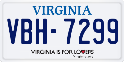 VA license plate VBH7299