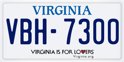 VA license plate VBH7300