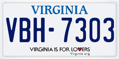 VA license plate VBH7303