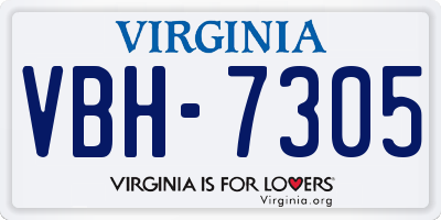 VA license plate VBH7305