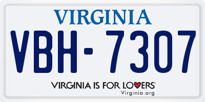 VA license plate VBH7307