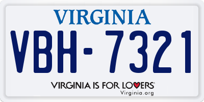 VA license plate VBH7321