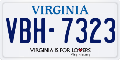 VA license plate VBH7323