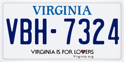 VA license plate VBH7324