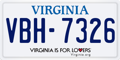 VA license plate VBH7326