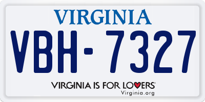 VA license plate VBH7327