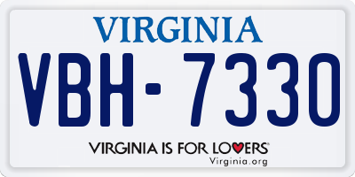 VA license plate VBH7330