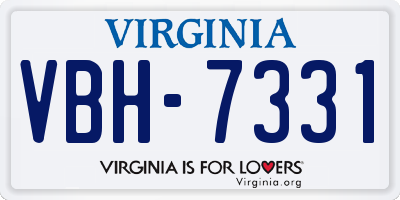VA license plate VBH7331