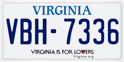 VA license plate VBH7336