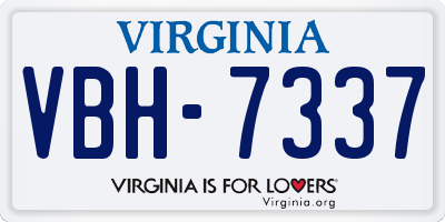 VA license plate VBH7337