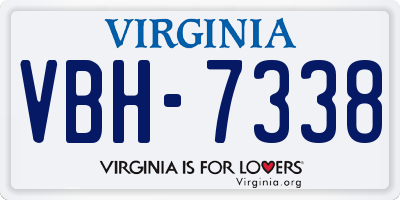 VA license plate VBH7338