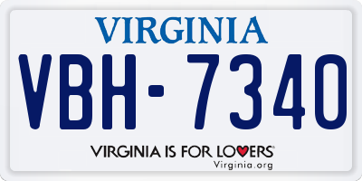 VA license plate VBH7340