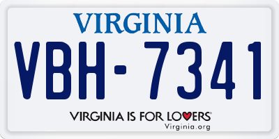 VA license plate VBH7341