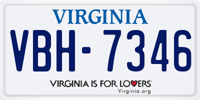 VA license plate VBH7346
