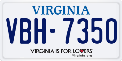 VA license plate VBH7350