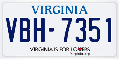 VA license plate VBH7351