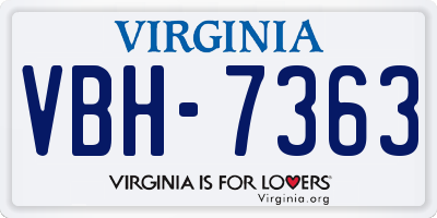 VA license plate VBH7363