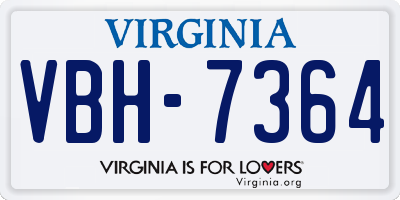 VA license plate VBH7364