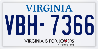 VA license plate VBH7366