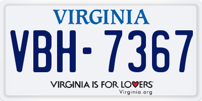VA license plate VBH7367