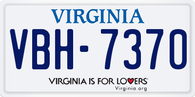VA license plate VBH7370
